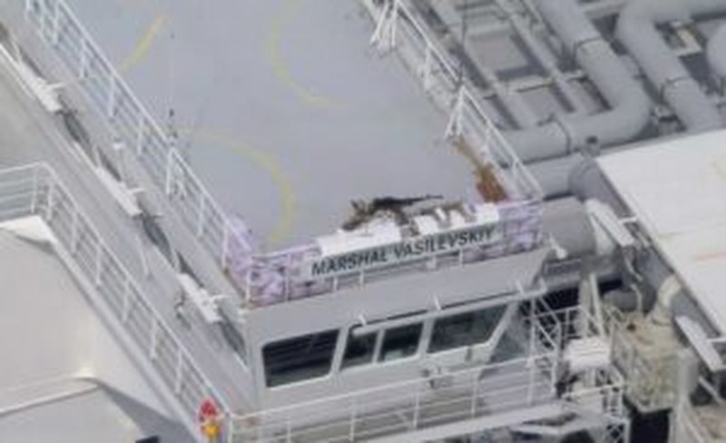 Российский СПГ-танкер в Балтийском море замечен с крупнокалиберными пулемётами